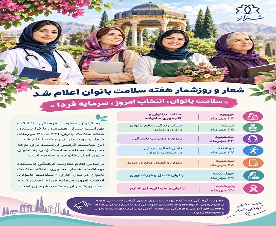 شعار و روزشمار هفته سلامت بانوان اعلام شد